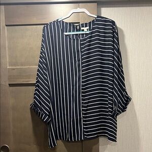 Striped Navy and White Women's Top